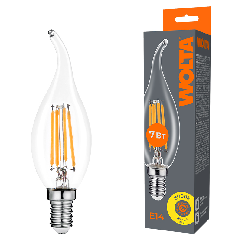 картинка Светодиодная лампа WOLTA Filament WF-CT35-7W3KE14 магазин pro-decor.kz являющийся официальным дистрибьютором в Казахстане картинка Светодиодная лампа WOLTA Filament WF-CT35-7W3KE14 от магазина pro-decor.kz