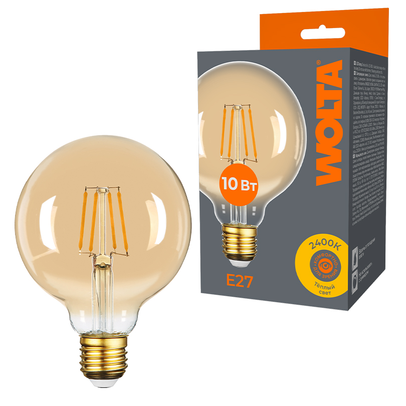 картинка Светодиодная лампа WOLTA WF-G95-10W2.4KE27 от магазина pro-decor.kz