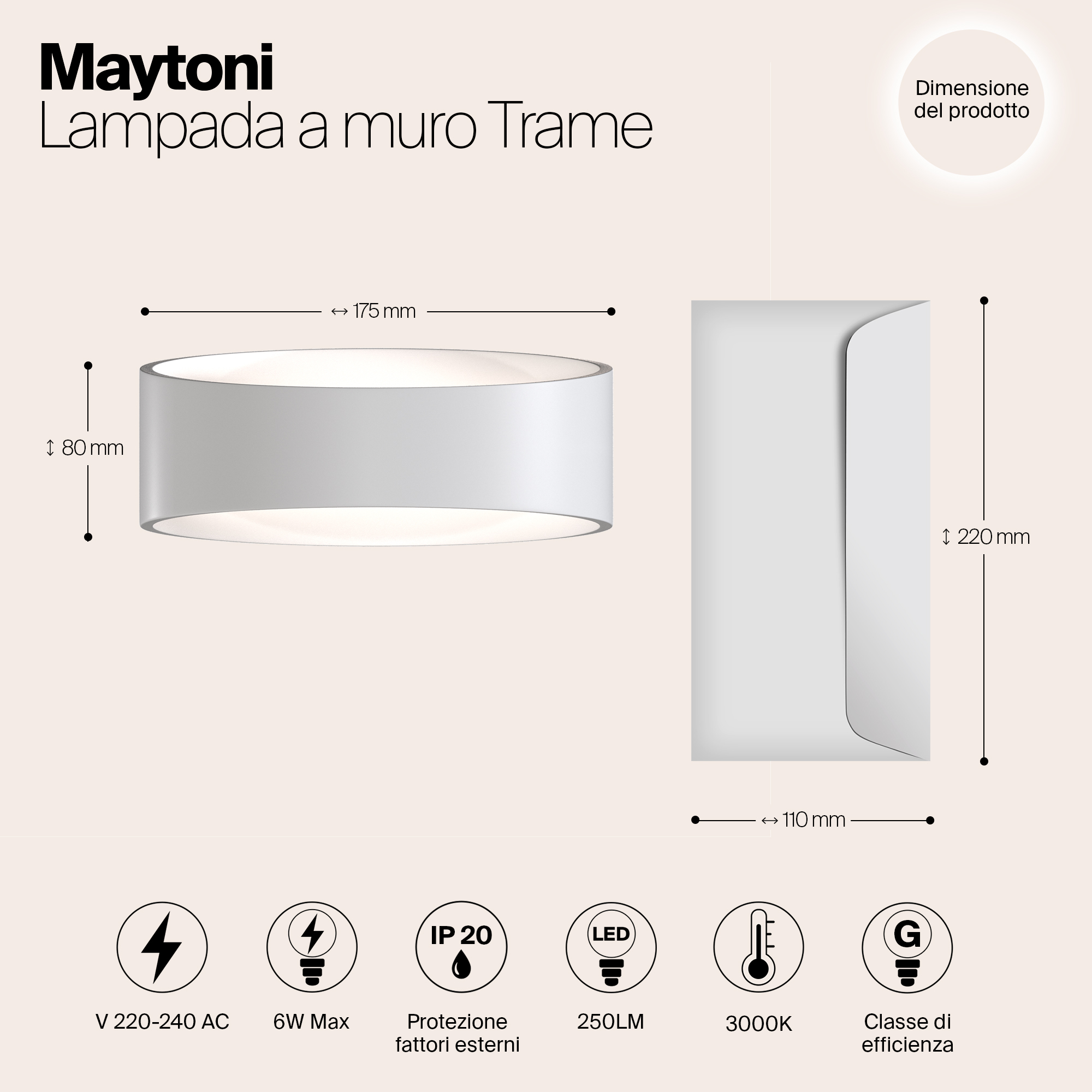 картинка Настенный светодиодный светильник Maytoni Trame C806WL-L5W от магазина pro-decor.kz