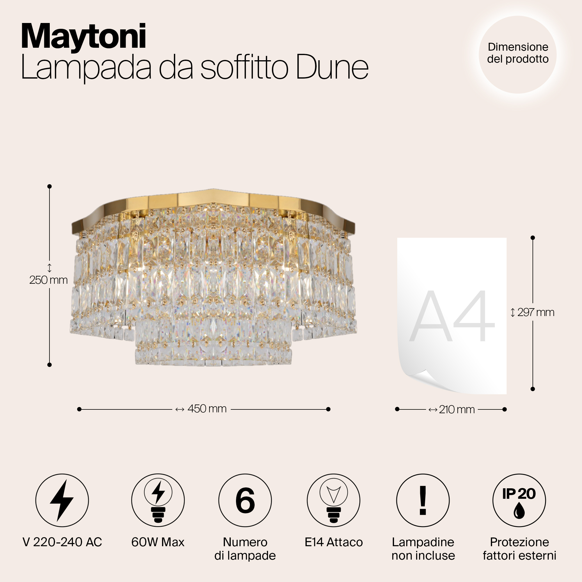 картинка Потолочный светильник Maytoni DIA005CL-06G от магазина pro-decor.kz