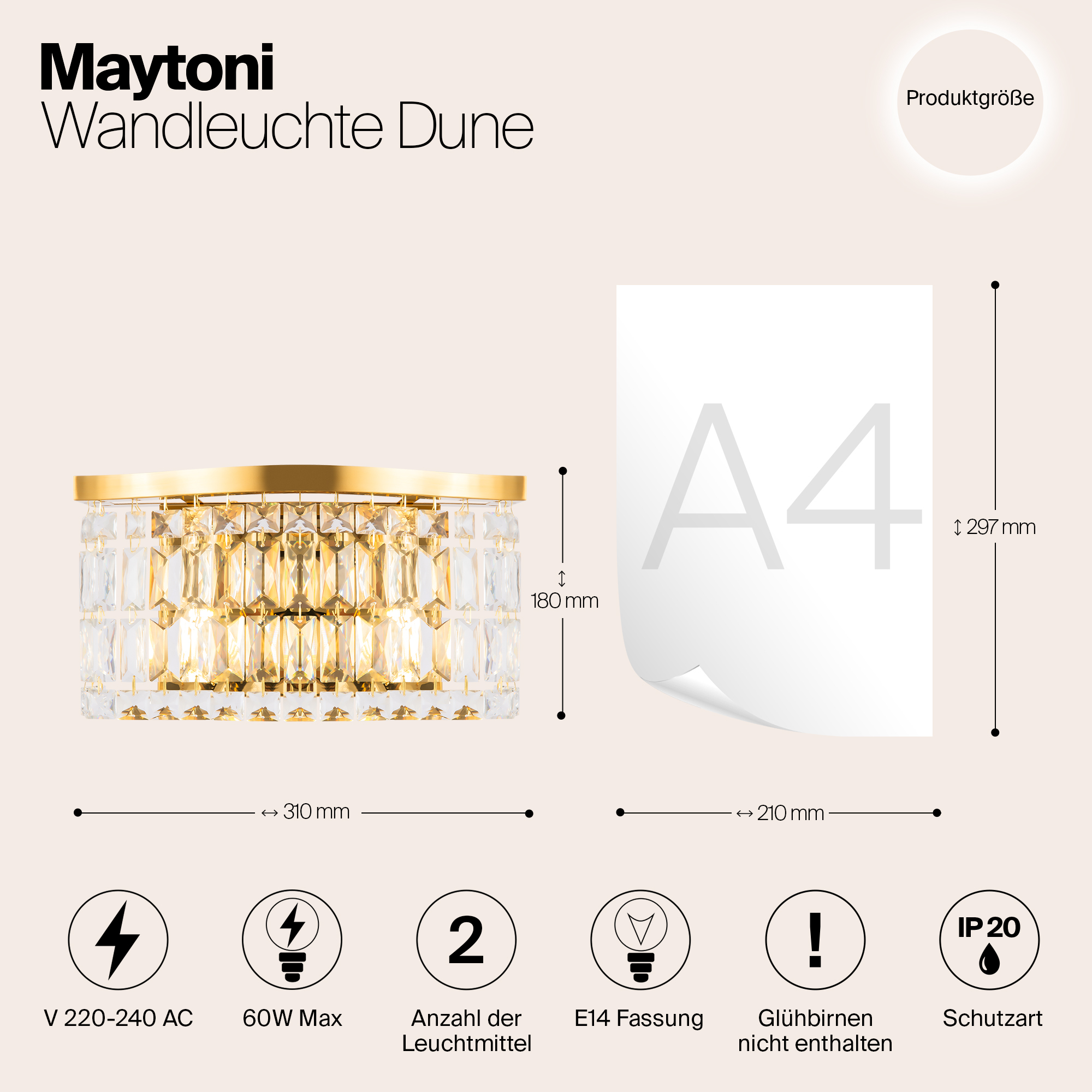 картинка Настенный светильник (бра) Maytoni DIA005WL-02G магазин pro-decor.kz являющийся официальным дистрибьютором в Казахстане картинка Настенный светильник (бра) Maytoni DIA005WL-02G от магазина pro-decor.kz