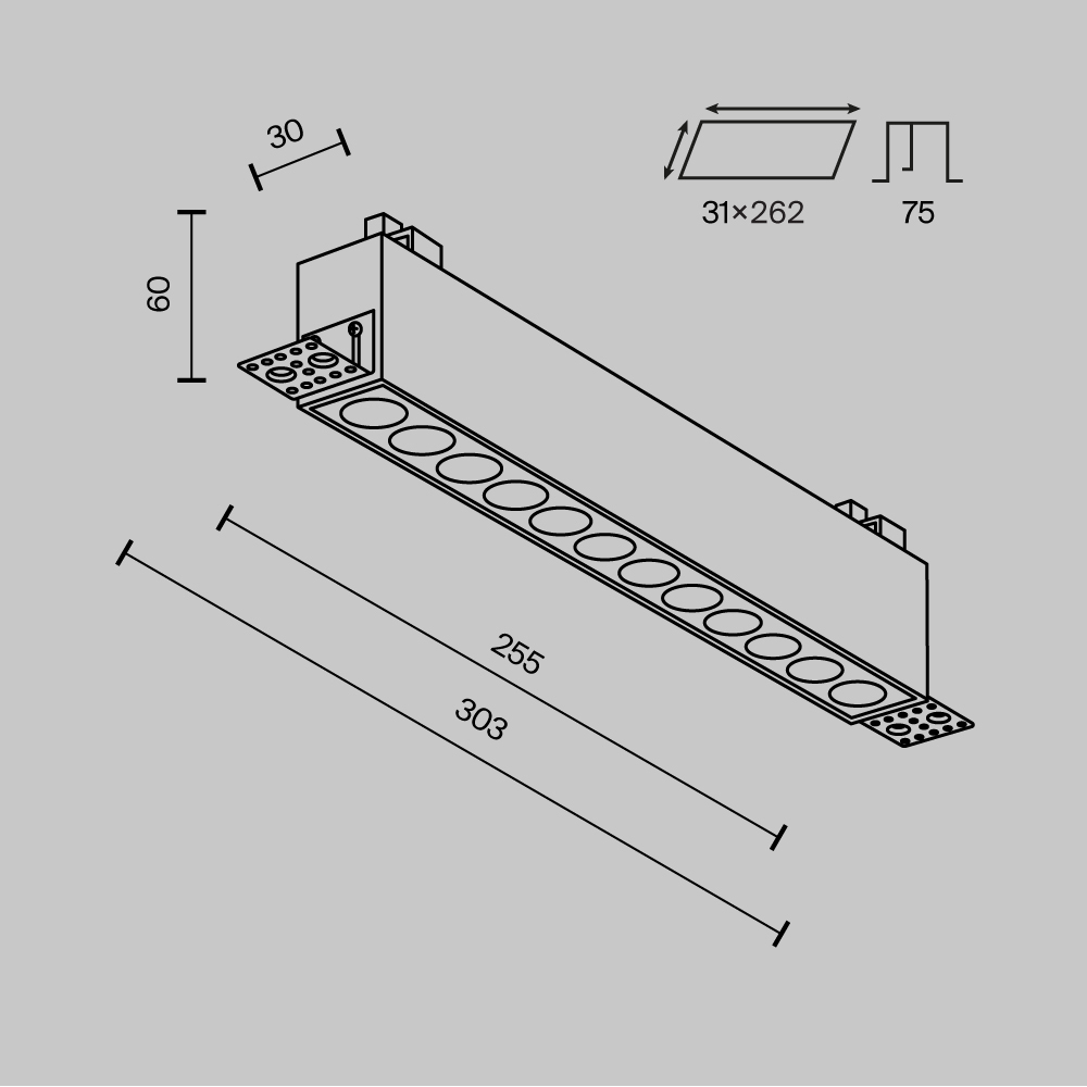 картинка Встраиваемый светильник Technical DL065-20W3-6K-TRS-W от магазина pro-decor.kz