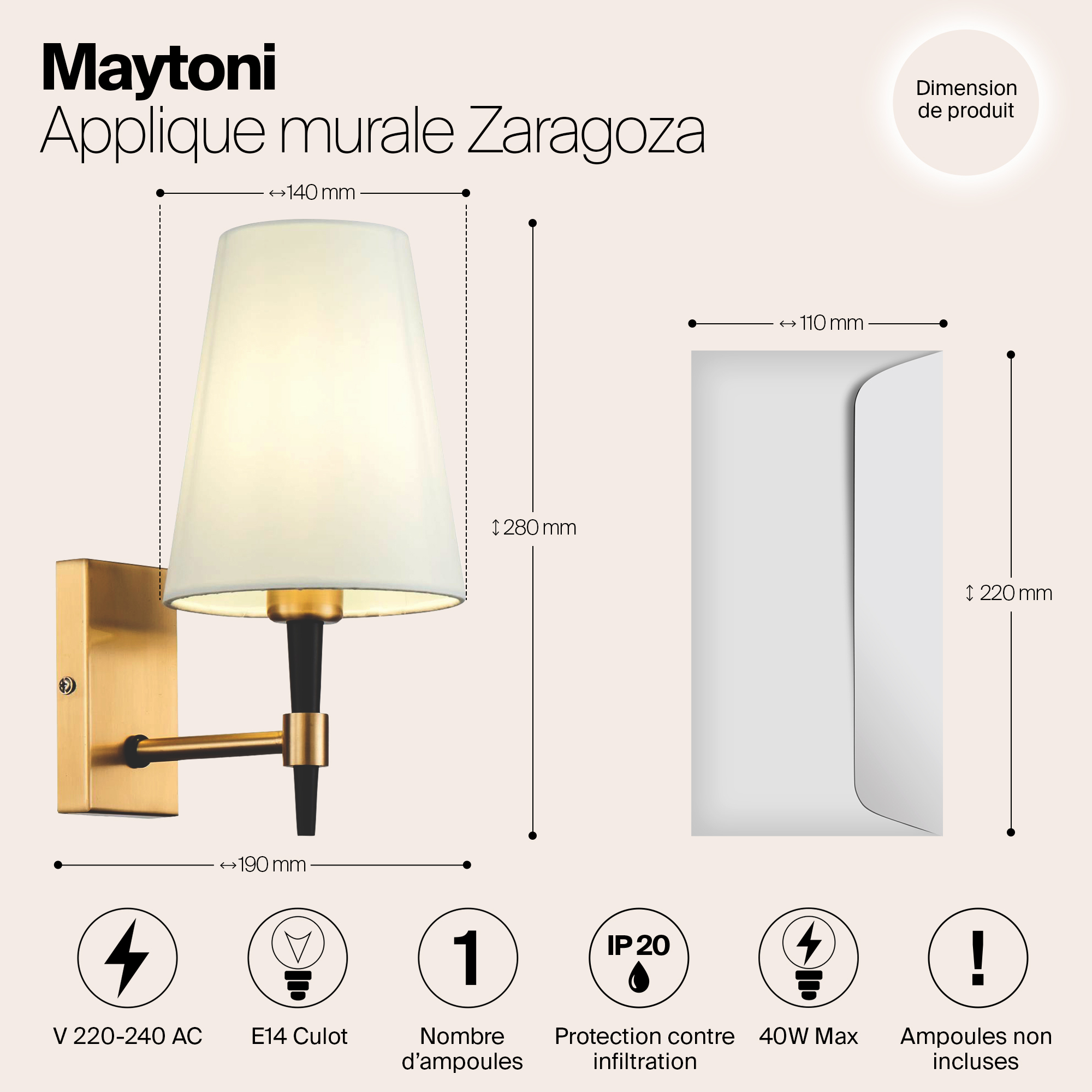 картинка Бра Maytoni Zaragoza H001WL-01BS магазин pro-decor.kz являющийся официальным дистрибьютором в Казахстане картинка Бра Maytoni Zaragoza H001WL-01BS от магазина pro-decor.kz