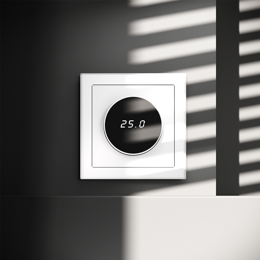 картинка Терморегулятор электронный VOLTUM S70 с индикацией и датчиком, для теплого пола, (белый матовый) VLS070102 от магазина pro-decor.kz