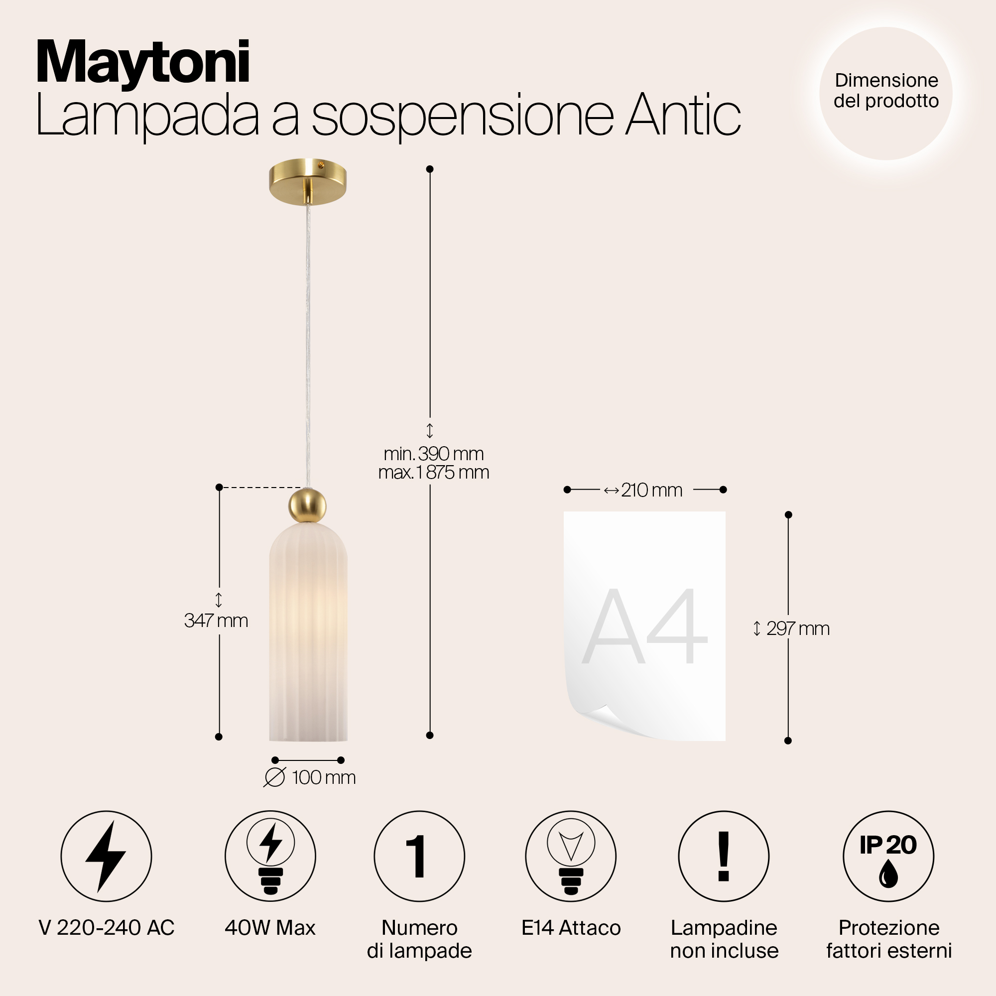 картинка Подвесной светильник Maytoni MOD302PL-01W от магазина pro-decor.kz