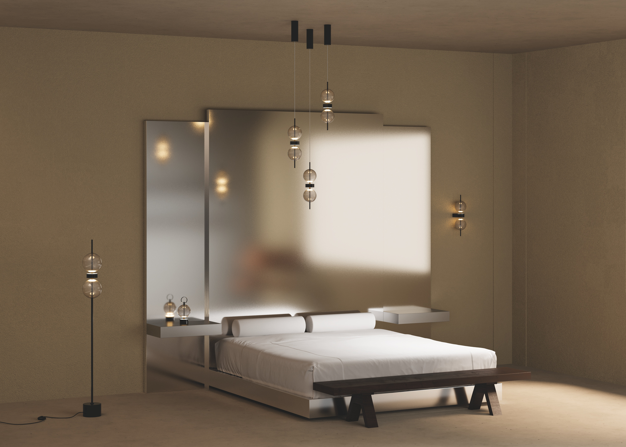 картинка Напольный светильник (торшер) Maytoni MOD478FL-L15B3K Double Moon от магазина pro-decor.kz