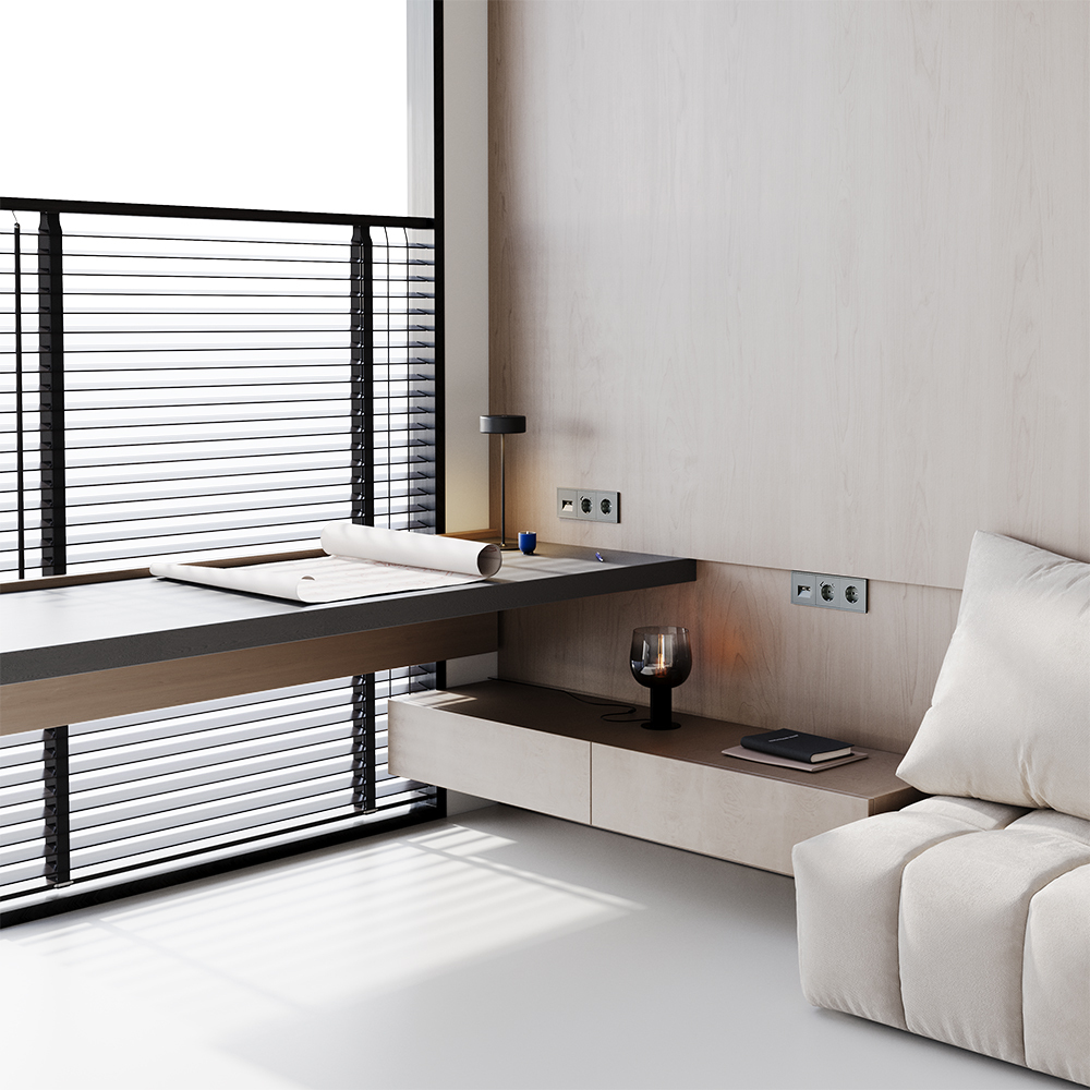 картинка Розетка встраиваемая VOLTUM S70 с заземлением и защитными шторками, 16А, с USB, A+С, (титан) VLS040506 от магазина pro-decor.kz