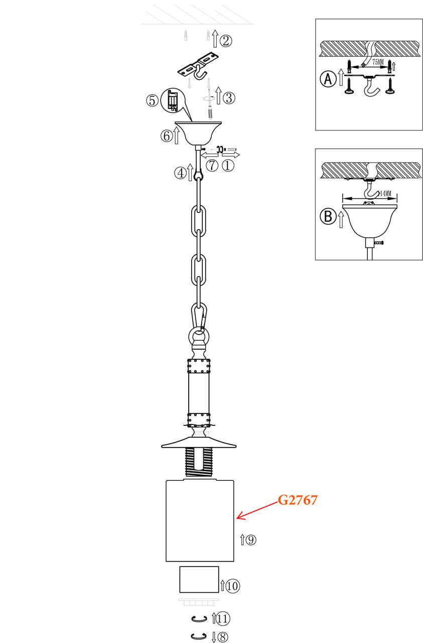 картинка Подвесной светильник Odeon Light Fabo 2767/1 от магазина pro-decor.kz