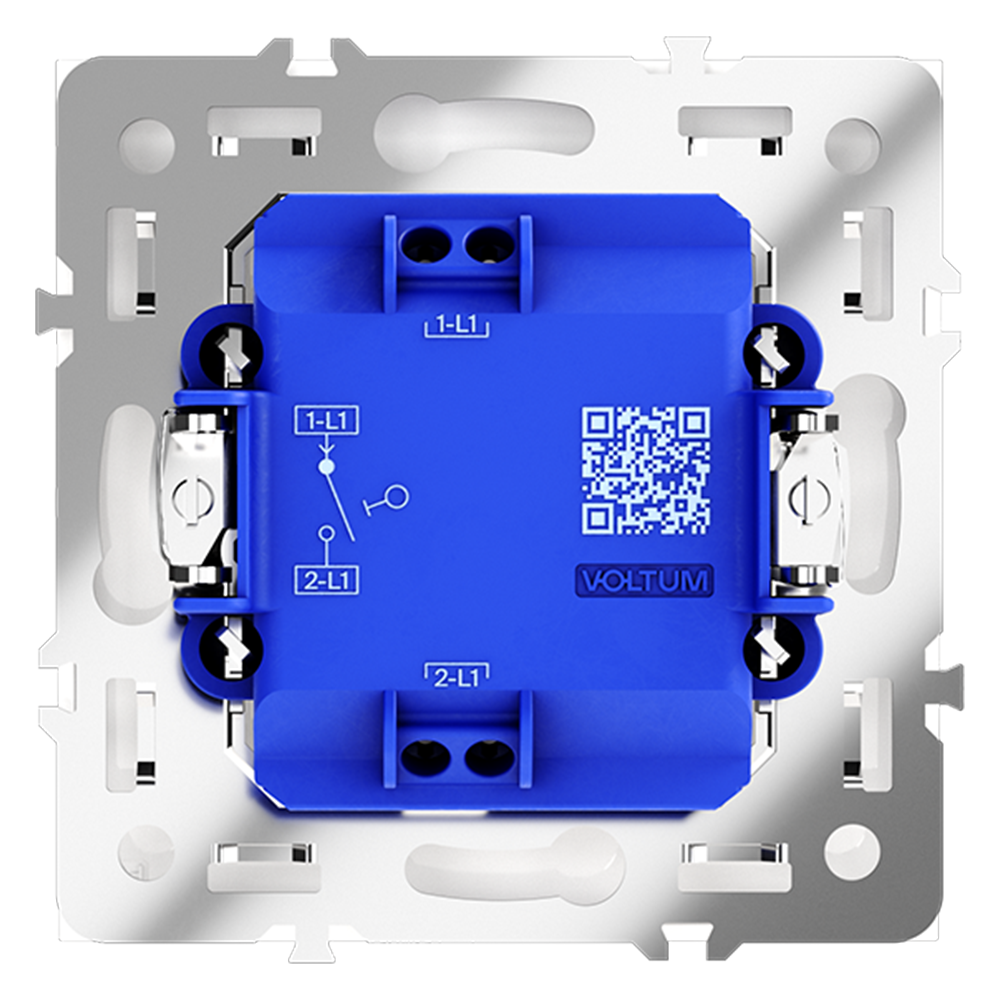 картинка Выключатель встраиваемый VOLTUM S70 одноклавишный 10А, (белый глянцевый) VLS010101 от магазина pro-decor.kz