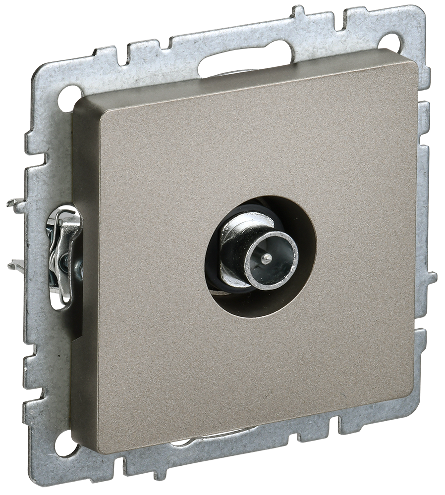 картинка BRITE Роз. TV проходная РТВ10-0-БрШ шамп. IEK от магазина pro-decor.kz