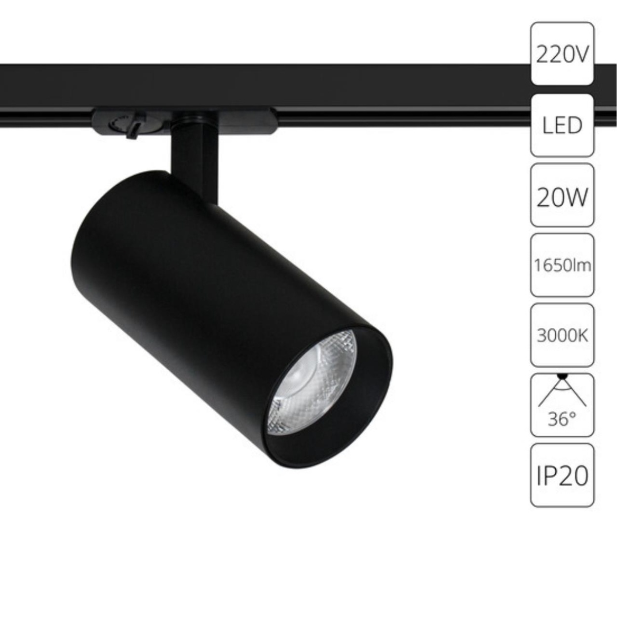 картинка Трековый светильник Arte Lamp BENE A1937PL-1BK от магазина pro-decor.kz