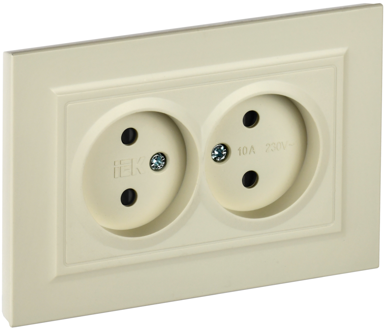 картинка BRITE Роз. 2-я без з/к с з/ш 10А в сб. РСш12-2-БрКр беж. IEK от магазина pro-decor.kz