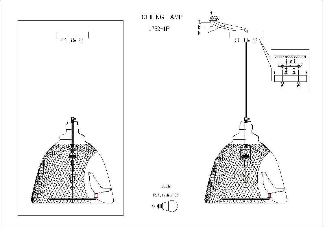 картинка Подвесной светильник Favourite Gabbia 1752-1P от магазина pro-decor.kz