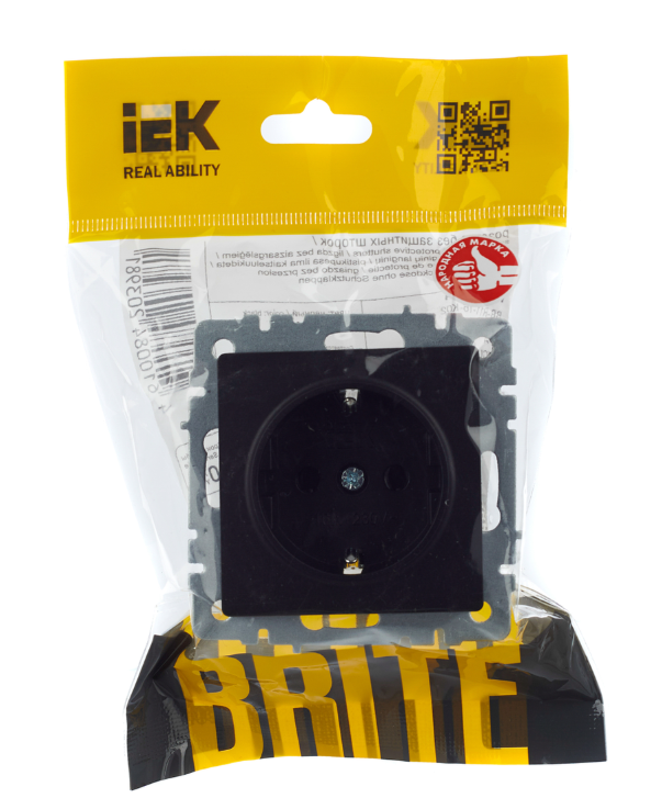 картинка BRITE Роз. с з/к/ш 16А РС14-1-0-БрЧ черн. IEK от магазина pro-decor.kz