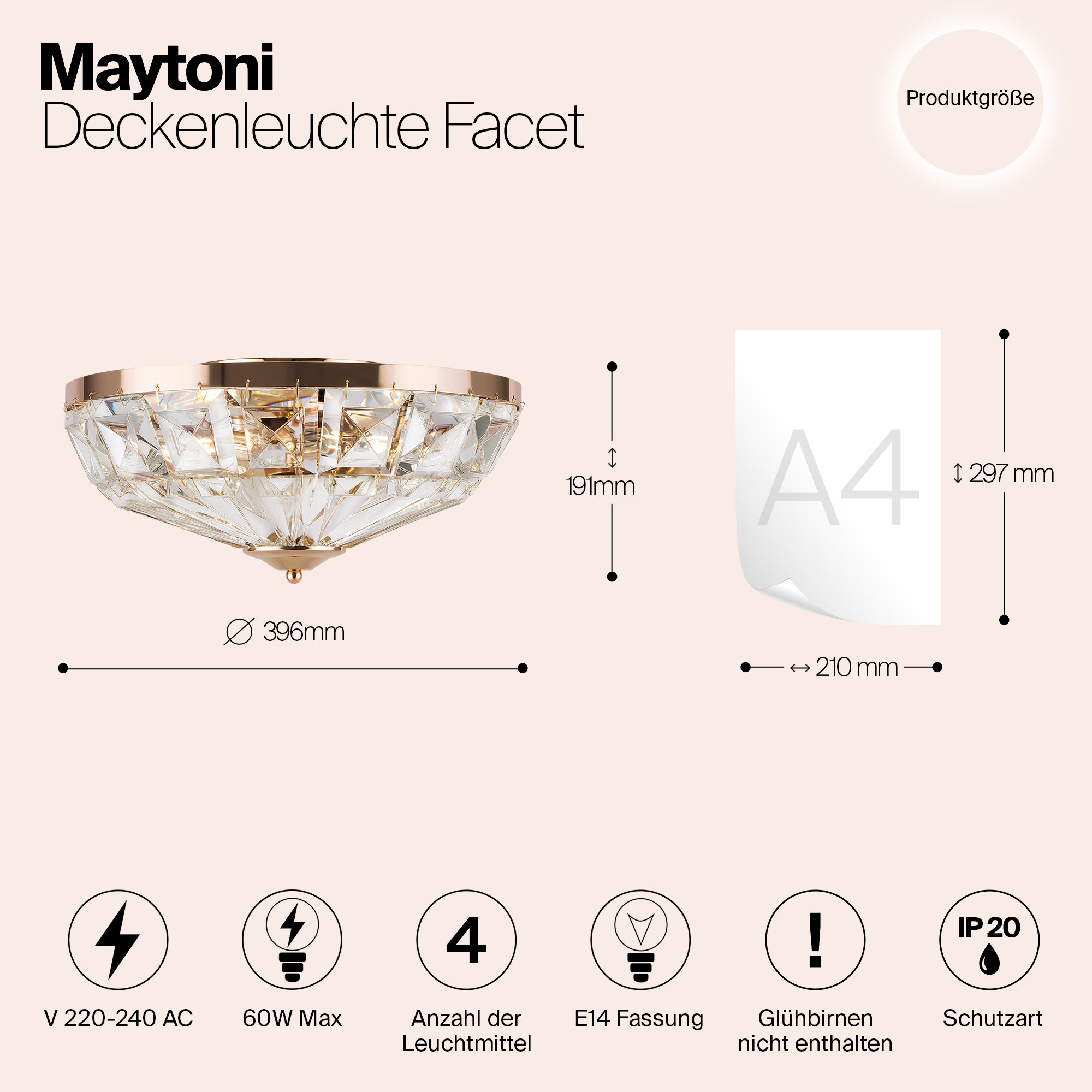 картинка Потолочный светильник Maytoni MOD094CL-04G от магазина pro-decor.kz