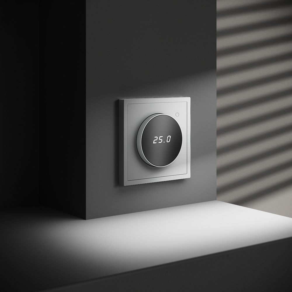 картинка Терморегулятор электронный VOLTUM S70 с индикацией и датчиком, для теплого пола, (белый матовый) VLS070102 от магазина pro-decor.kz