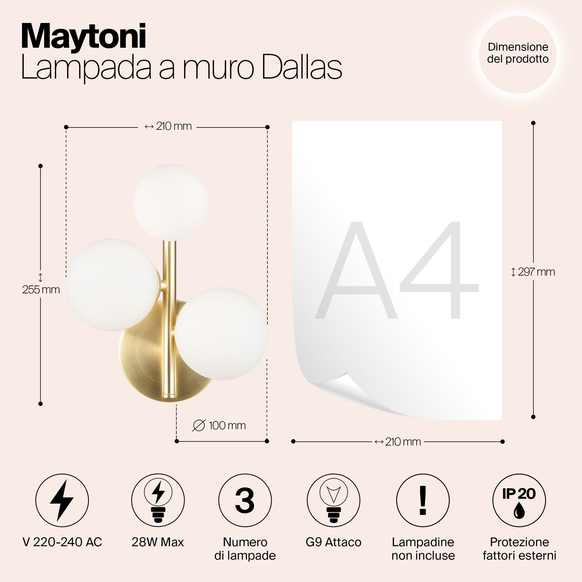 картинка Настенный светильник (бра) Maytoni MOD545WL-03BS от магазина pro-decor.kz