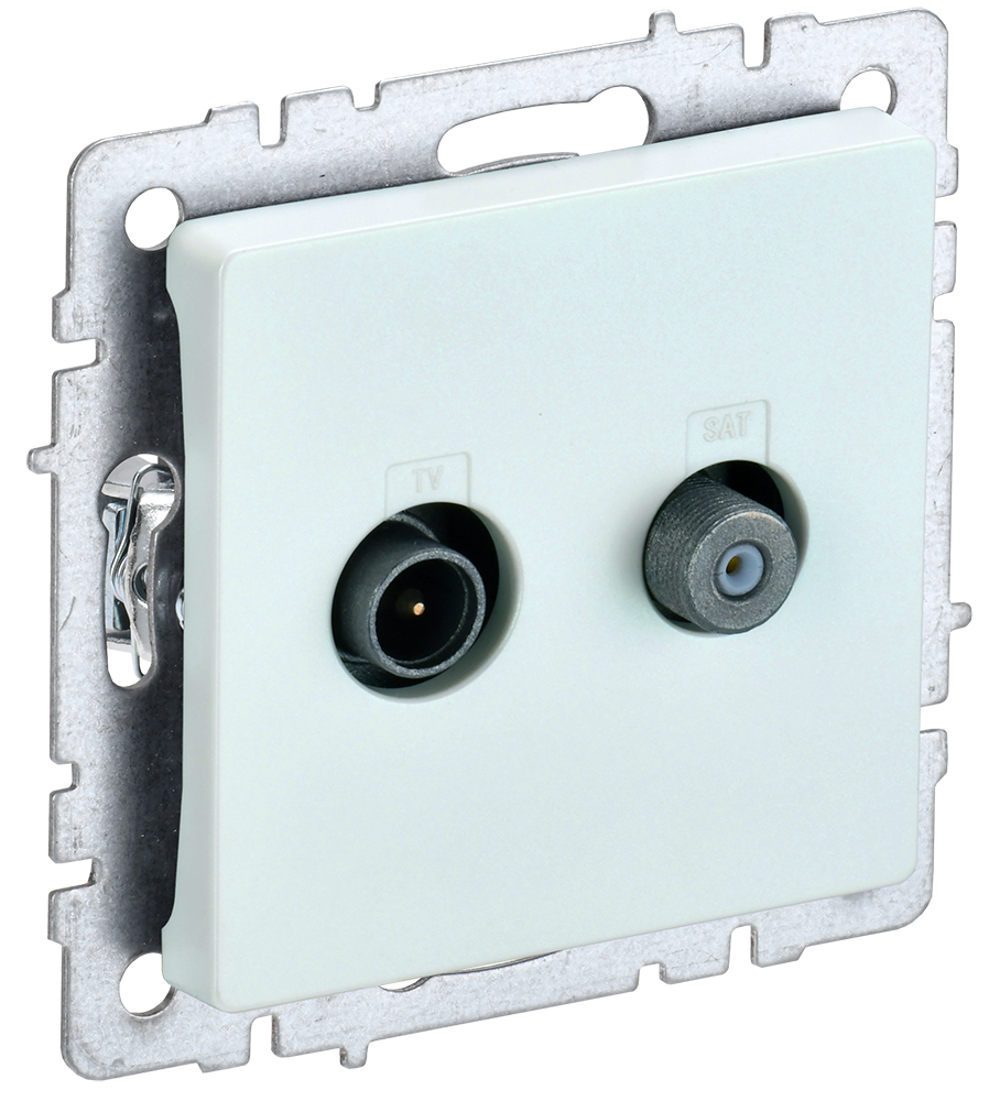 картинка BRITE Роз. двойная TV+SAT РТВ/РСп12-БрЖ жемч. IEK от магазина pro-decor.kz