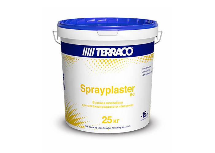 Купить Шпатлевка TERRACO Sprayplaster BC (25кг) базовая Шпатлевка TERRACO Sprayplaster BC (25кг) базовая