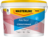 Краска Masterline Akrikor Структурная мат BW 9л
