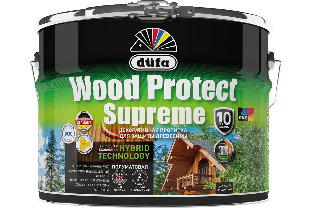 Dufa Пропитка WOOD PROTECT Supreme, бесцветная  9л