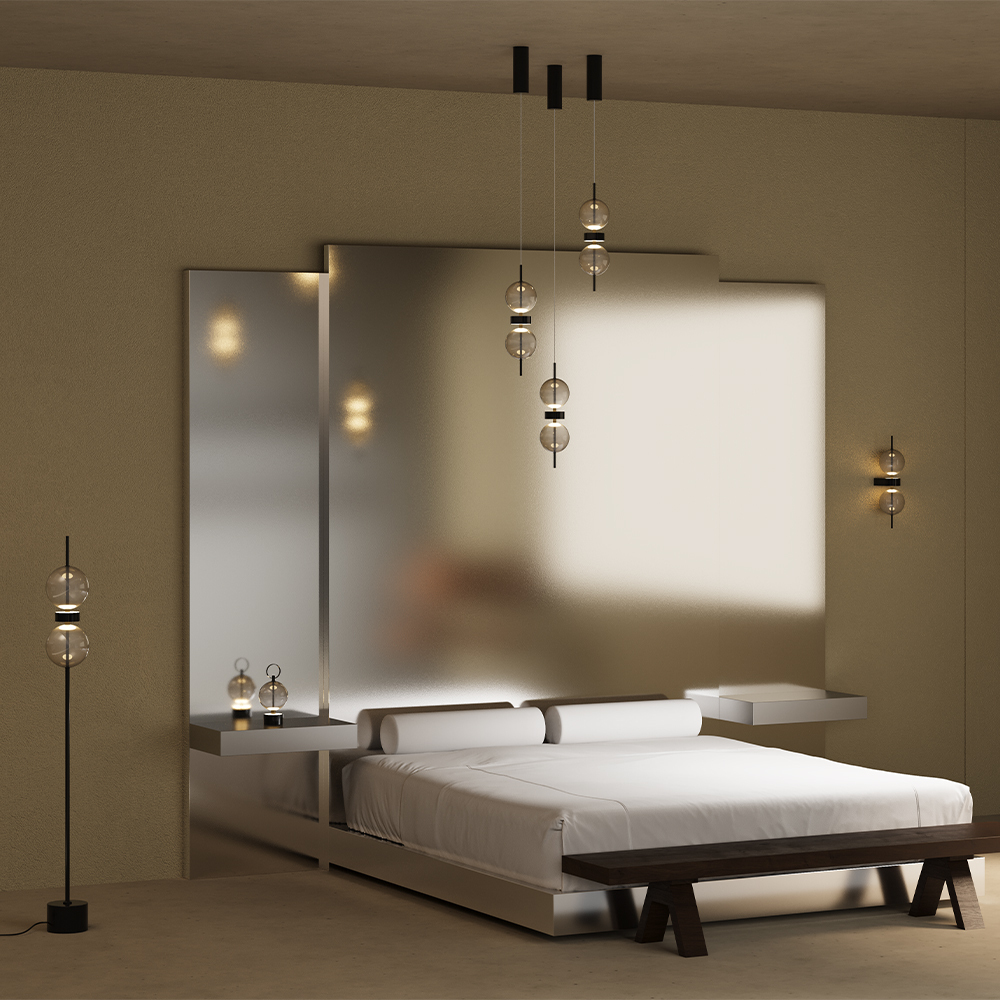 картинка Напольный светильник (торшер) Maytoni MOD478FL-L15B3K Double Moon от магазина pro-decor.kz
