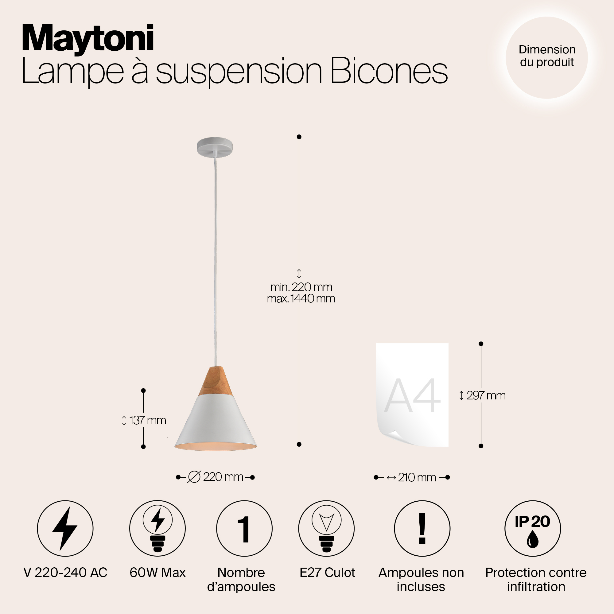 картинка Подвесной светильник Maytoni Bicones P359-PL-01-W магазин pro-decor.kz являющийся официальным дистрибьютором в Казахстане картинка Подвесной светильник Maytoni Bicones P359-PL-01-W от магазина pro-decor.kz