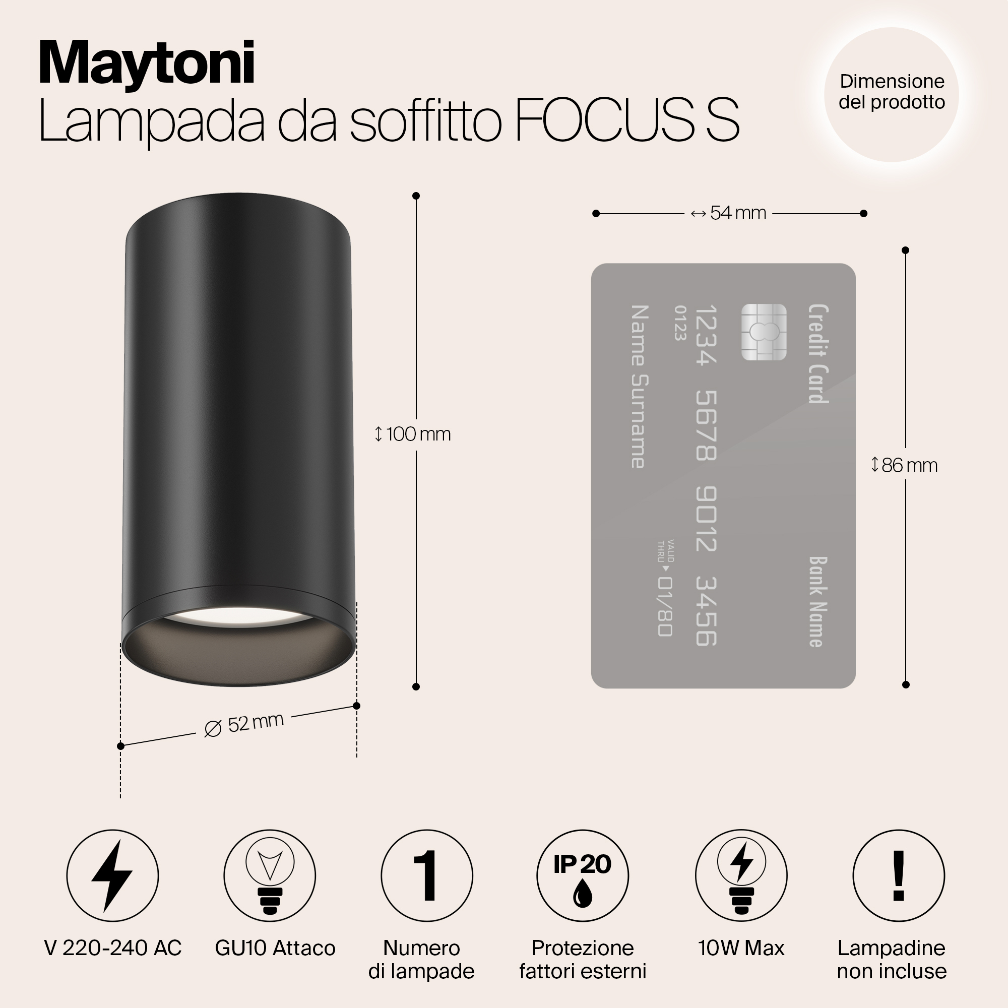 картинка Потолочный светильник Maytoni Focus S C052CL-01B от магазина pro-decor.kz