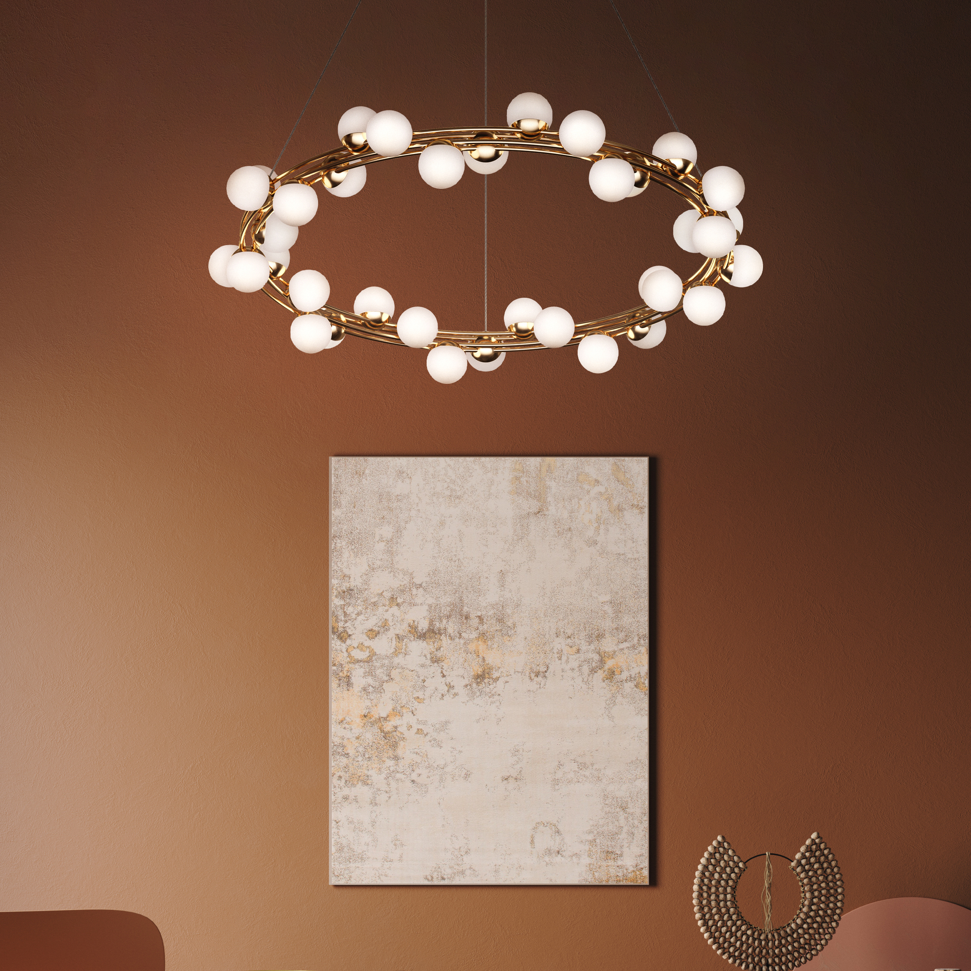 картинка Подвесная светодиодная люстра Maytoni Tessara MOD081PL-L50G3K магазин pro-decor.kz являющийся официальным дистрибьютором в Казахстане картинка Подвесная светодиодная люстра Maytoni Tessara MOD081PL-L50G3K от магазина pro-decor.kz