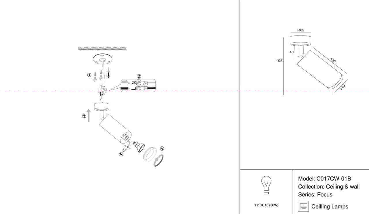 картинка Спот C017CW-01B магазин pro-decor.kz являющийся официальным дистрибьютором в Казахстане картинка Спот C017CW-01B от магазина pro-decor.kz