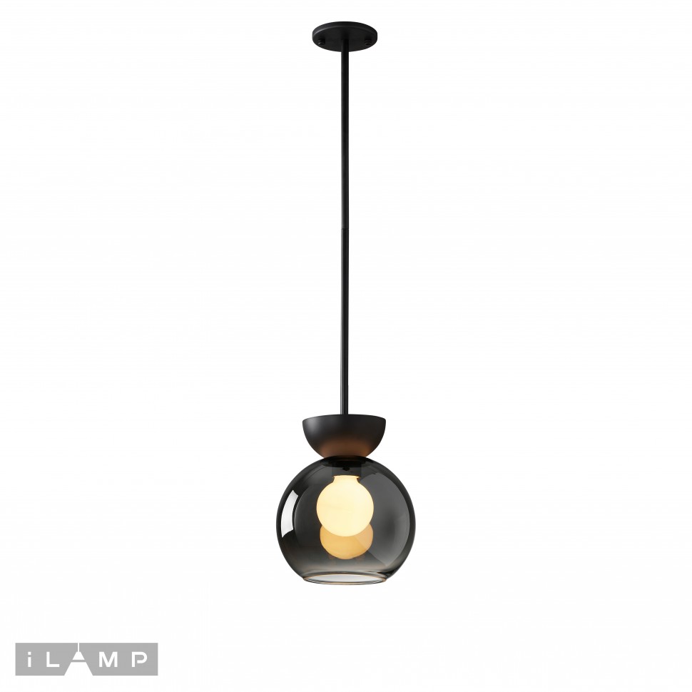 картинка Светильник подвесной iLamp Mono P6079-1 BK+SM магазин pro-decor.kz являющийся официальным дистрибьютором в Казахстане картинка Светильник подвесной iLamp Mono P6079-1 BK+SM от магазина pro-decor.kz