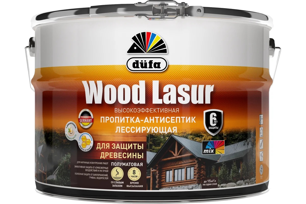 Купить Dufa Пропитка WOOD LASUR бесцветная 9л Dufa Пропитка WOOD LASUR бесцветная 9л