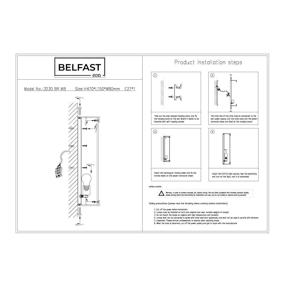 картинка Настенный светильник Belfast Ravenhill 3230 BR MB магазин pro-decor.kz являющийся официальным дистрибьютором в Казахстане картинка Настенный светильник Belfast Ravenhill 3230 BR MB от магазина pro-decor.kz