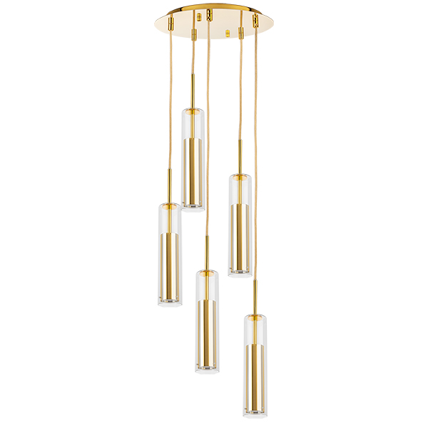 картинка 756052 Люстра CILINO 5х40W GU10 GOLD магазин pro-decor.kz являющийся официальным дистрибьютором в Казахстане картинка 756052 Люстра CILINO 5х40W GU10 GOLD от магазина pro-decor.kz