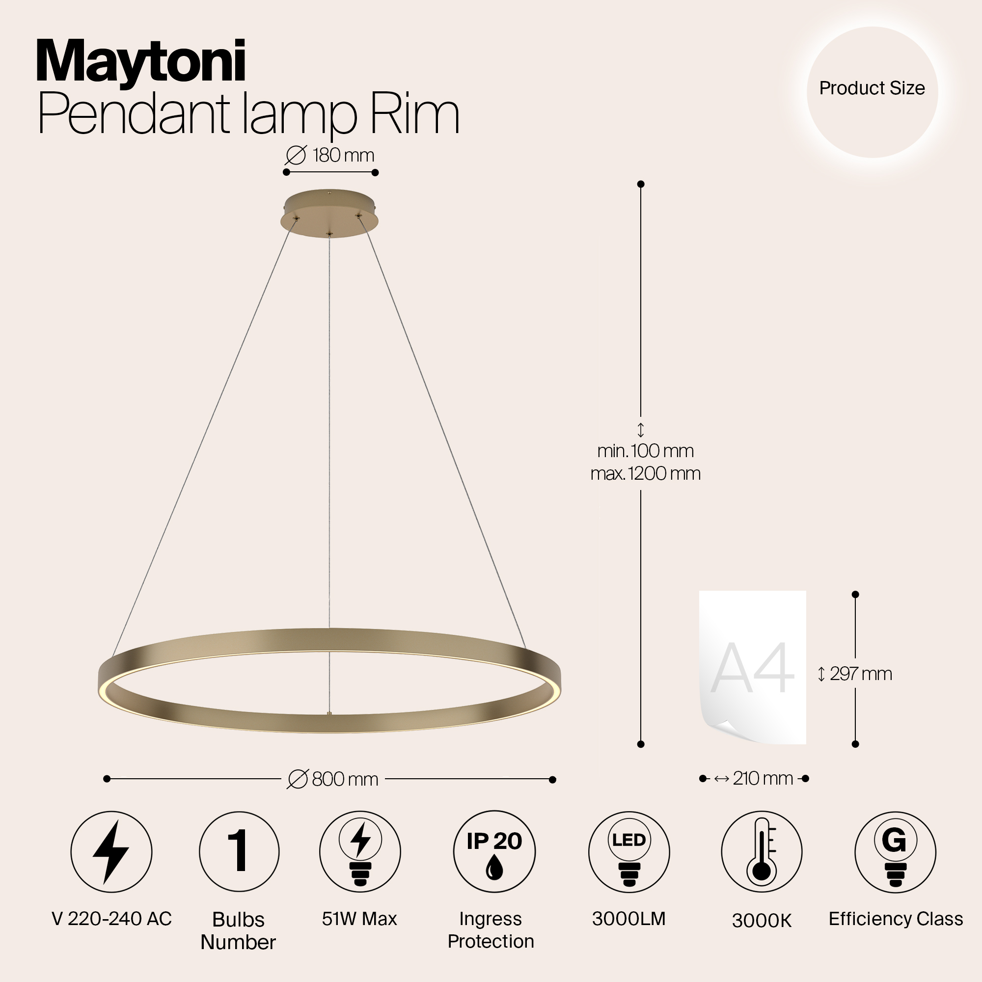 картинка Подвесной светильник Maytoni MOD058PL-L42BS3K от магазина pro-decor.kz