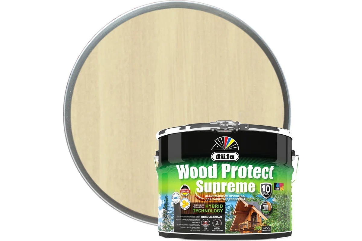Dufa Пропитка WOOD PROTECT Supreme, бесцветная  9л