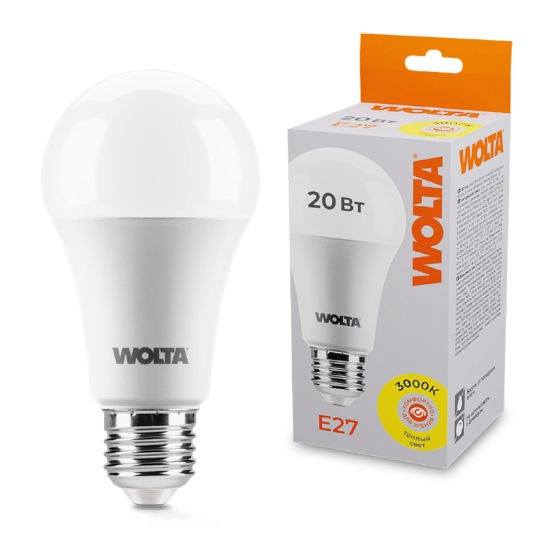 картинка Лампа LED WOLTA 25Y65BL20E27 3000K от магазина pro-decor.kz