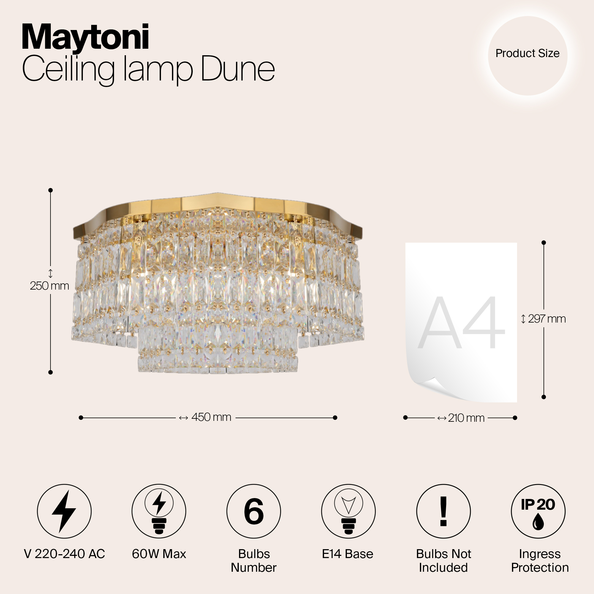 картинка Потолочный светильник Maytoni DIA005CL-06G от магазина pro-decor.kz