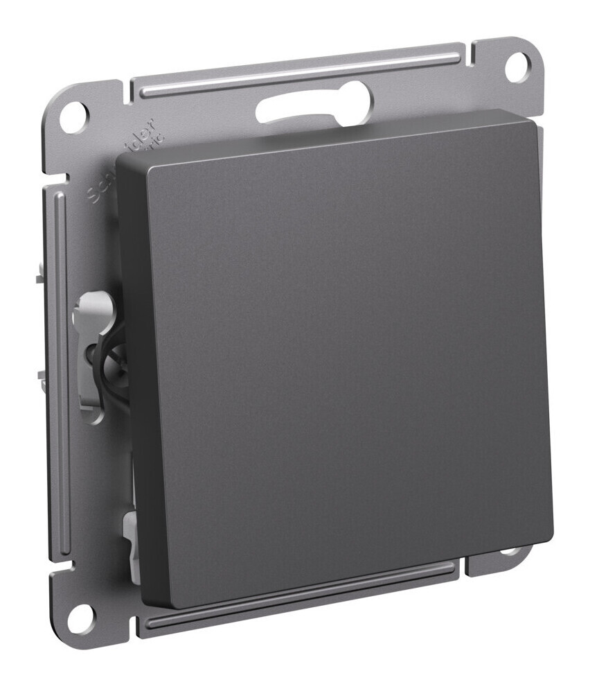 картинка Переключатель 1-клавишный Systeme Electric ATLASDESIGN, скрытый монтаж, базальт, ATN001461 от магазина pro-decor.kz