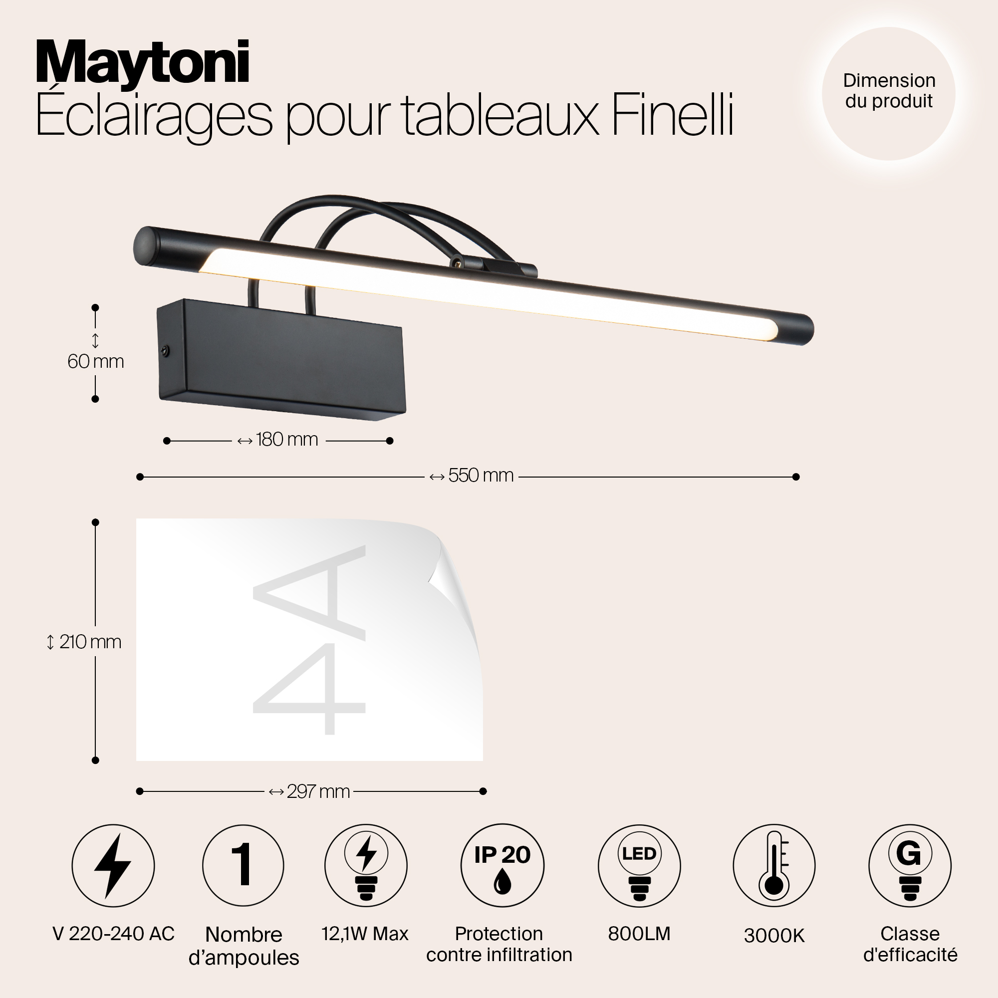 картинка Подсветка для картин Maytoni Finelli MIR004WL-L12B магазин pro-decor.kz являющийся официальным дистрибьютором в Казахстане картинка Подсветка для картин Maytoni Finelli MIR004WL-L12B от магазина pro-decor.kz