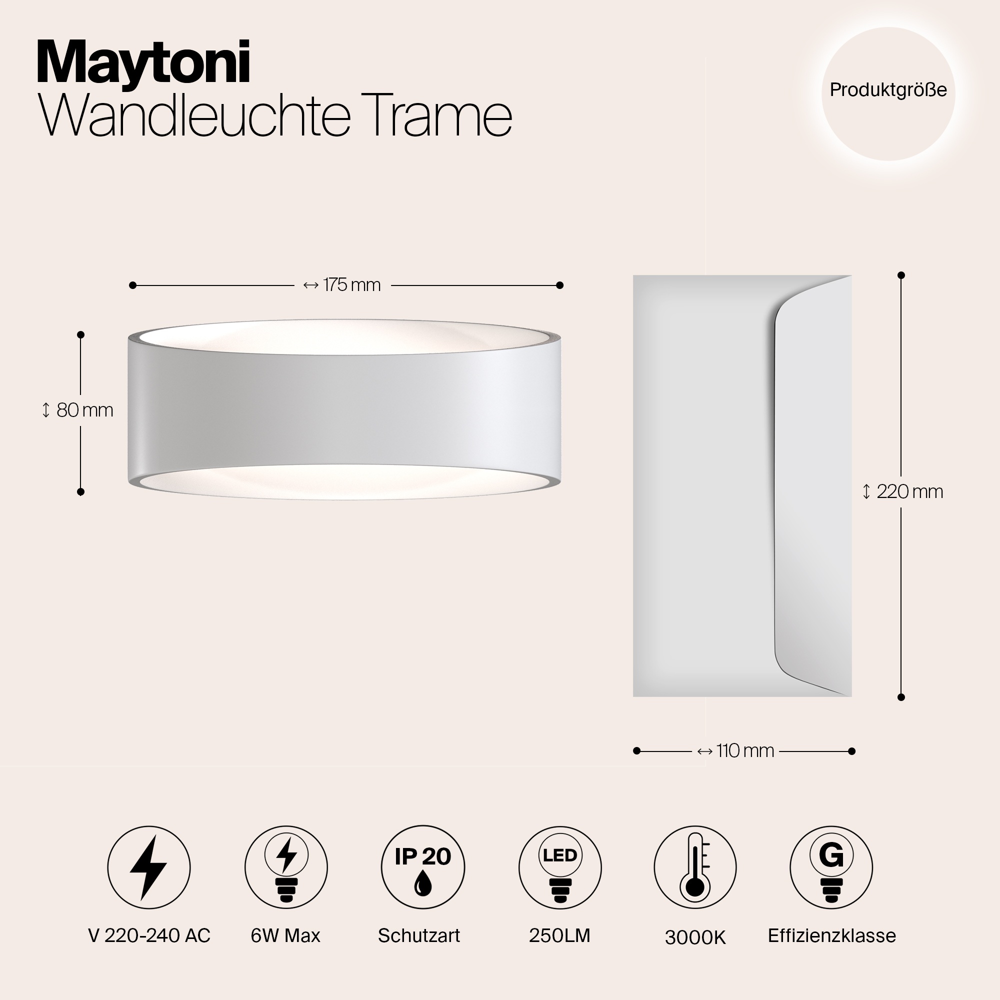 картинка Настенный светодиодный светильник Maytoni Trame C806WL-L5W от магазина pro-decor.kz