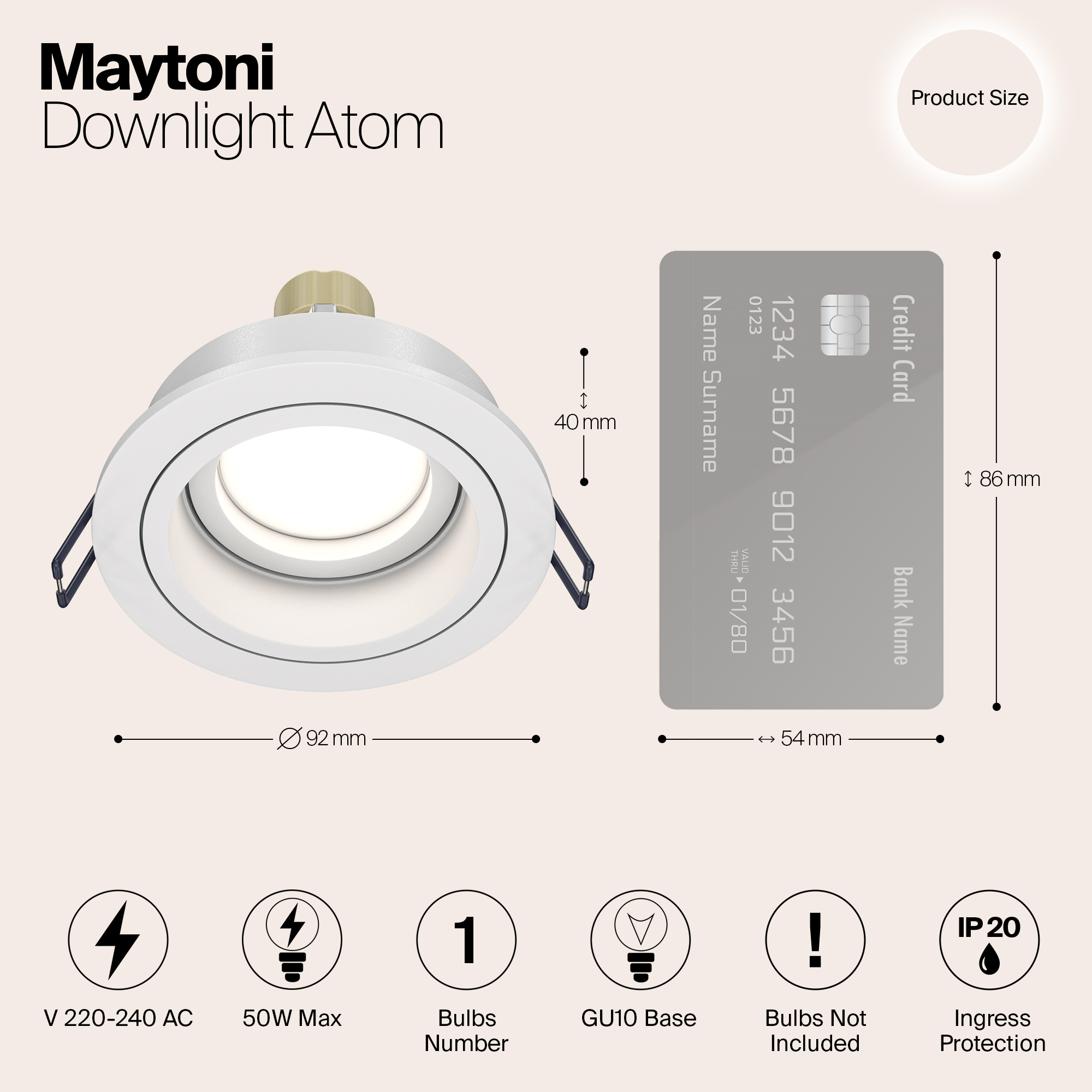картинка Встраиваемый светильник Maytoni Akron DL025-2-01W от магазина pro-decor.kz