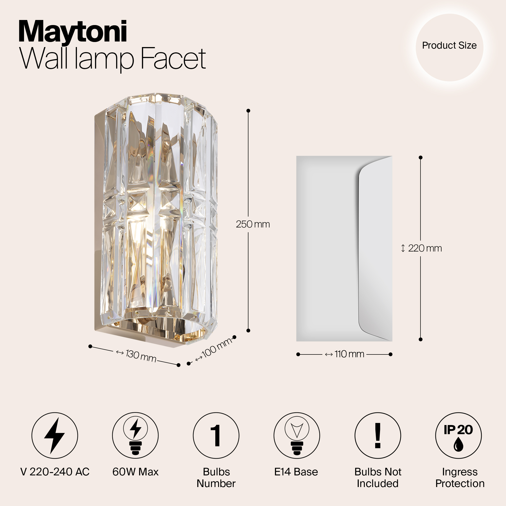 картинка Настенный светильник (бра) Maytoni MOD094WL-01G магазин pro-decor.kz являющийся официальным дистрибьютором в Казахстане картинка Настенный светильник (бра) Maytoni MOD094WL-01G от магазина pro-decor.kz