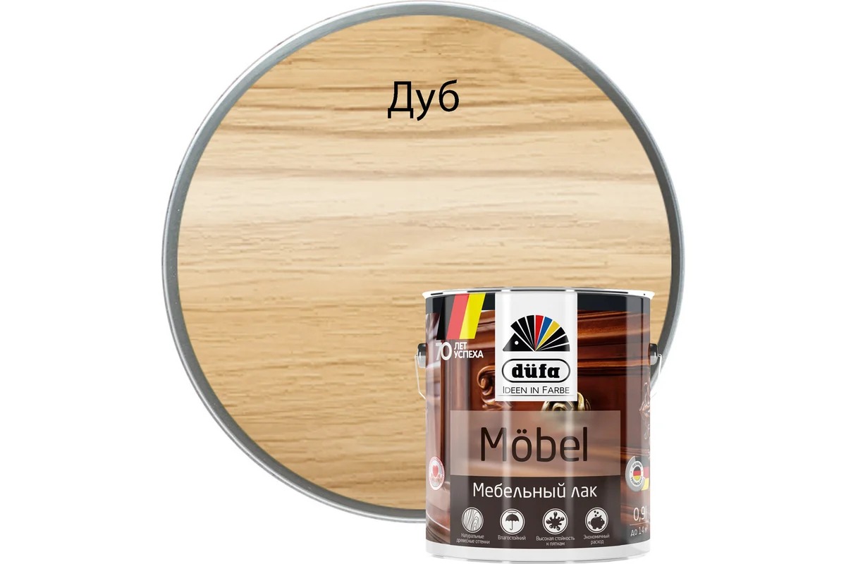 Dufa Лак MOBEL мебельный дуб 900мл
