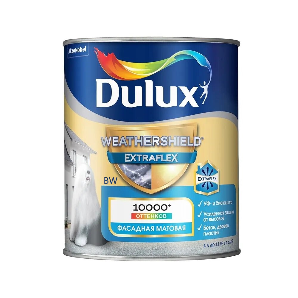 Купить Краска фасадная Dulux Weathershield Extraflex BW 1л, Краска фасадная Dulux Weathershield Extraflex BW 1л,