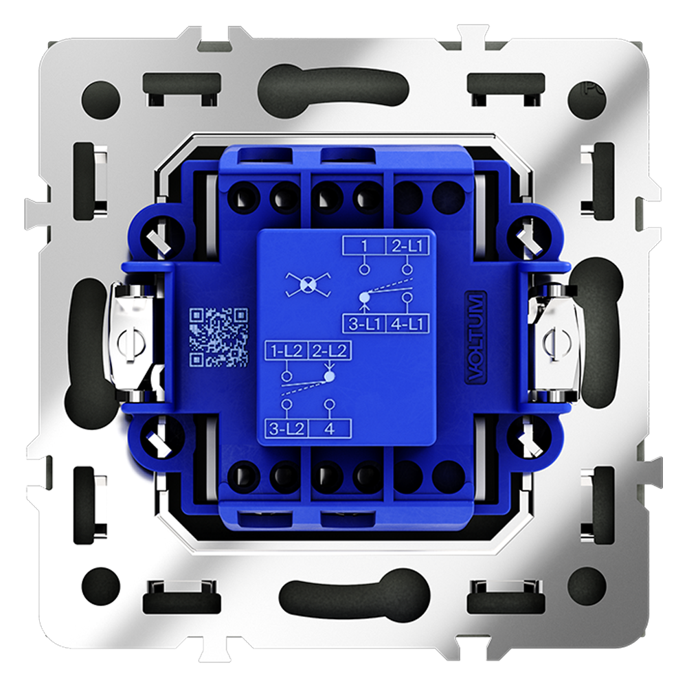 картинка Перекрестный переключатель встраиваемый VOLTUM S70 одноклавишный 10А, (черный матовый) VLS010508 от магазина pro-decor.kz