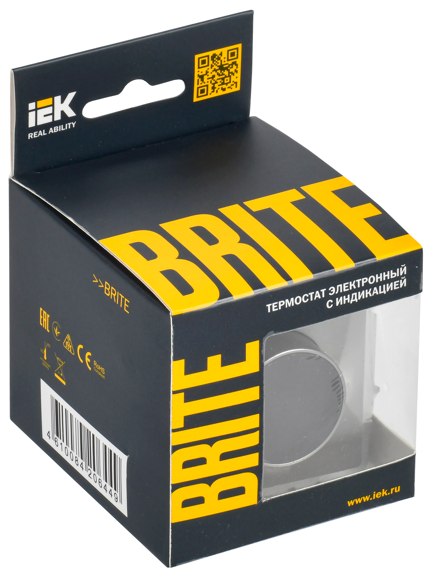 картинка BRITE Термостат электронный с инд. ТС10-1-БрС сталь IEK от магазина pro-decor.kz