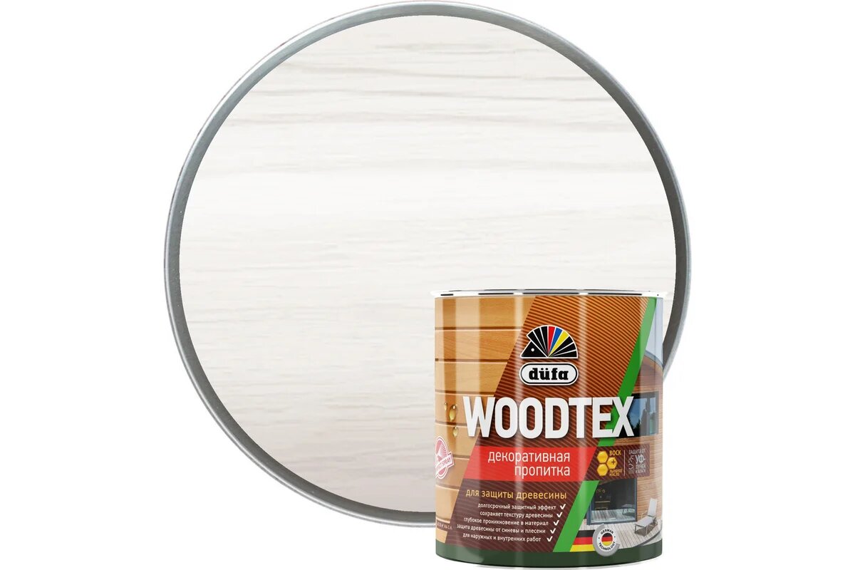 Dufa Пропитка WOOD TEX белая  0,9л