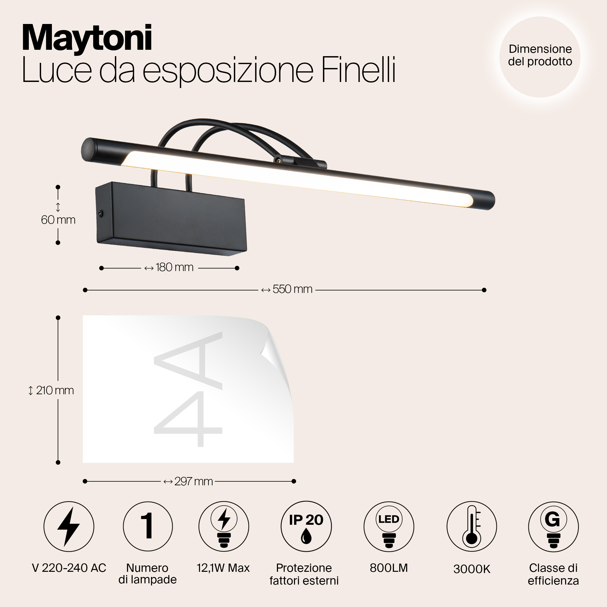 картинка Подсветка для картин Maytoni Finelli MIR004WL-L12B магазин pro-decor.kz являющийся официальным дистрибьютором в Казахстане картинка Подсветка для картин Maytoni Finelli MIR004WL-L12B от магазина pro-decor.kz