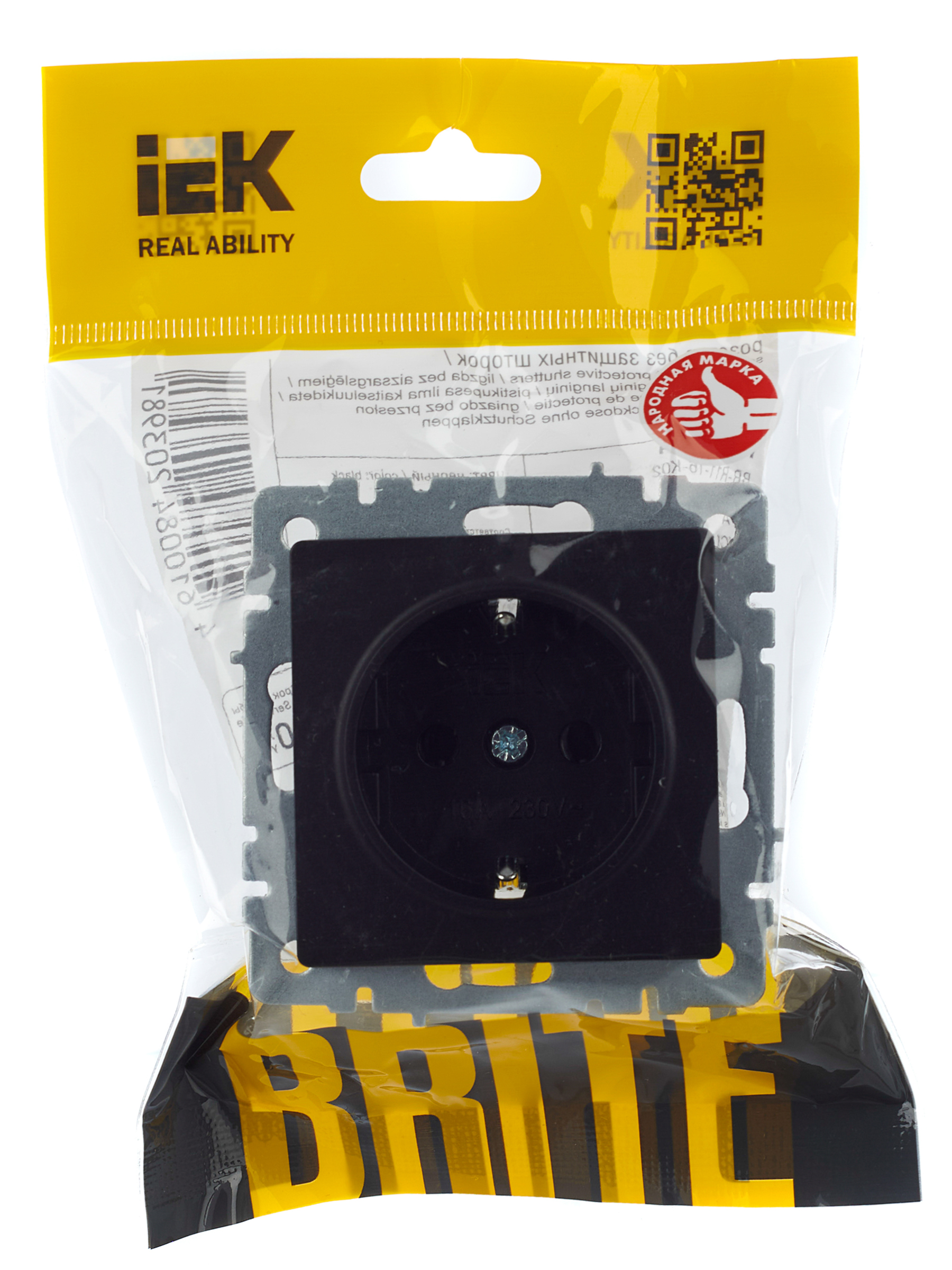 картинка BRITE Роз. с з/к/ш 16А РС14-1-0-БрЧ черн. IEK от магазина pro-decor.kz